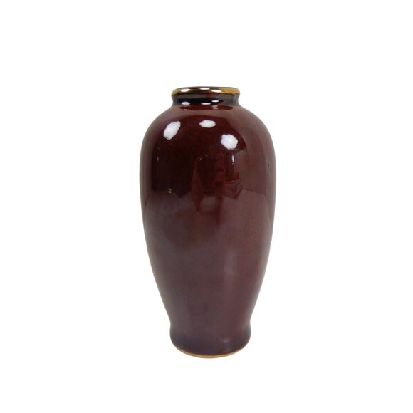 Vintage Japanese Style Pheasant 4.5" Mini Vase Brown,Gold Trim - Picture 4 of 6